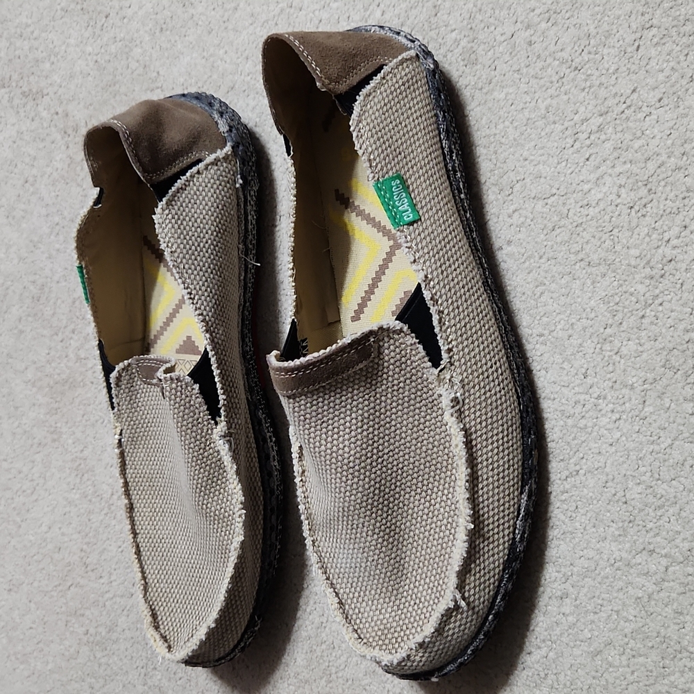 Men's Slip on Shoes Canvas Deck Casual Loafer  - Size 13 Khaki